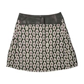 TRUSSARDI トラサルディ 合成皮革 レザー切替 総柄 台形 スカート サイズ 42 /レディース/日本製