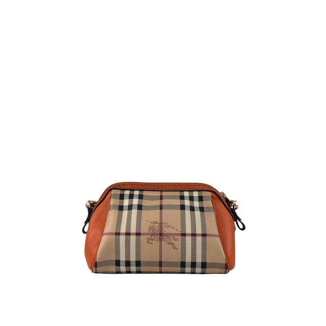BURBERRY バーバリー ノバチェック ショルダーバッグ ベージュ×オレンジ ロゴ PVCレザー 2WAY ワンショルダー vintage ヴィンテージ オールド 2e2732