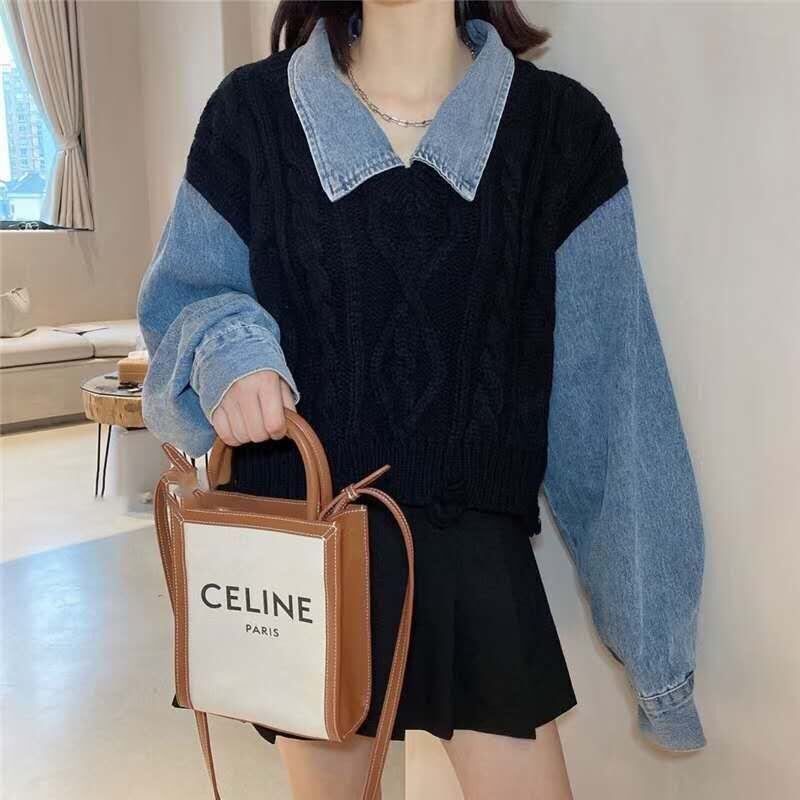 ニットベスト重ね着風シャツ　AJ11009-2620