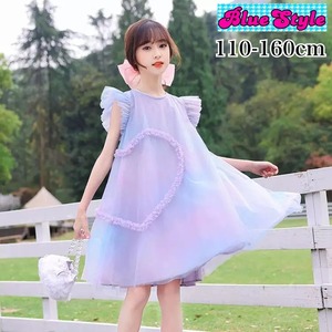 キッズドレス プリンセス ミディアムドレス 発表会 パープル 子供ドレス 結婚式 シンプル お誕生日会