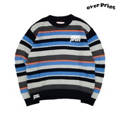 【over print】boader cotton knit