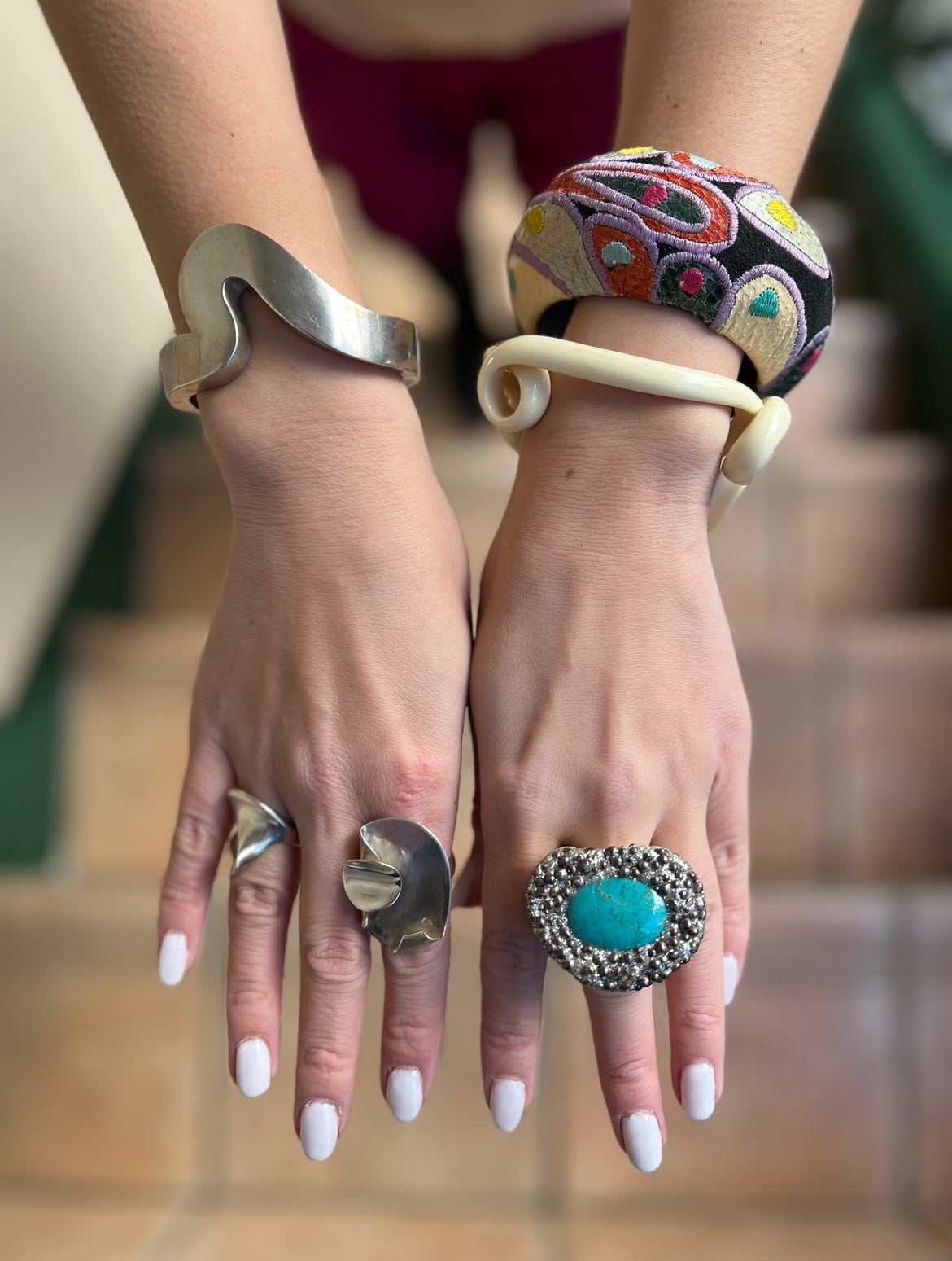 Vintage designer's 925 silver wave bangle ( ヴィンテージ
