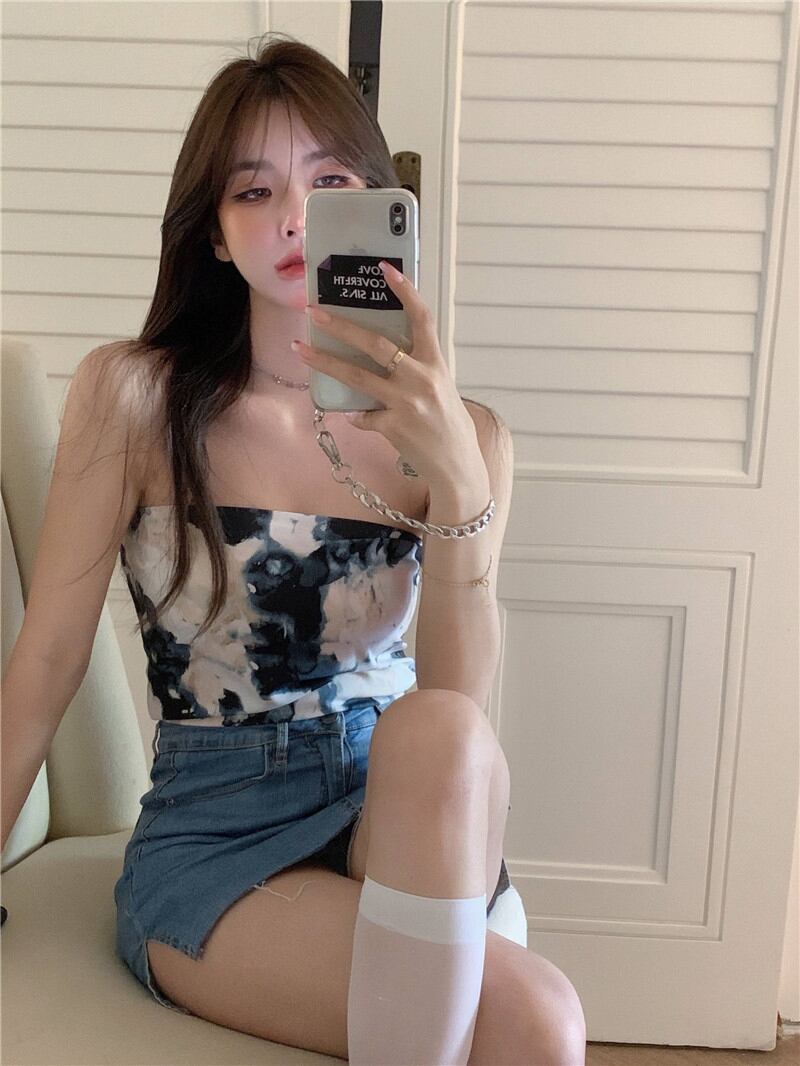 トップス サマーストラップレスショート 夏物 ブラックストロベリース13617512895