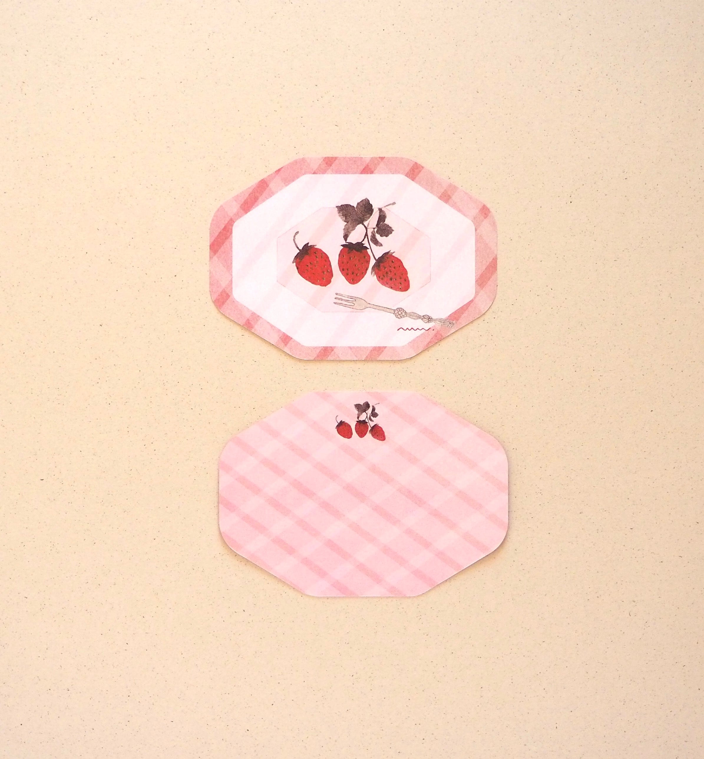 message card - strawberry