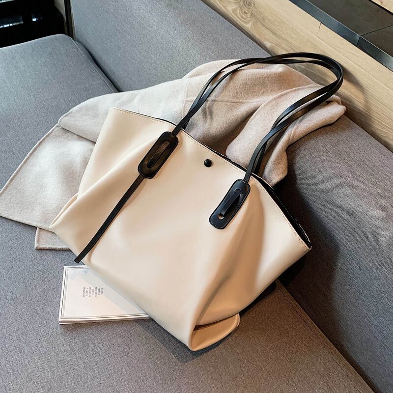 春夏ソフトフェイスビッグバッグレディース2020ワイルドテクスチャーショルダーバッグ大容量ファッショントートの新しい流行バージョン 手作りハンドバック86216921824