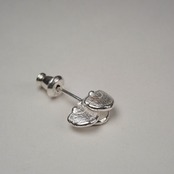 Sサイズ ウチワタケ シルバーピアス tree mushroom silver earrings S（片耳）