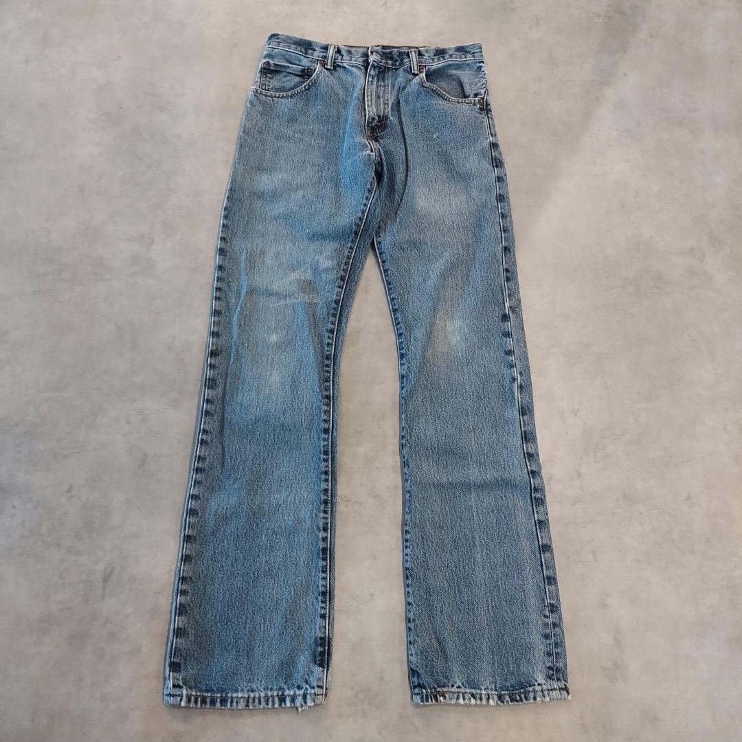 リーバイス517 Levis W31 フレア ブーツ 青 古着 ヒゲ 22178