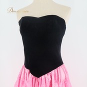 フラダンス 衣装 ワンピース ドレス ブラック系 u'ino! ハワイ製 ベロア ハワイアンプリント アロハ フラ ダンス レッスン 練習 花柄 植物柄 華やか かわいい おしゃれ 上品 高級感 ピンク系 黒 ピンク ゴールド系 金 フラダンス衣装 ドレススタイル ハワイアン柄 エレガントライン シンプルデザイン