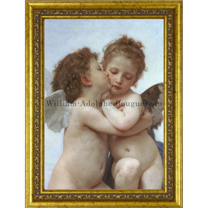 ラファエロ・サンティの「システィーナの聖母」の上を見つめる二人の