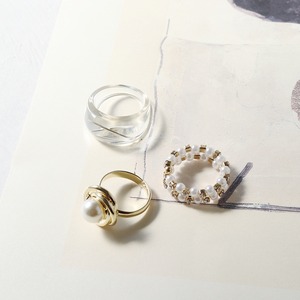 SET RINGS || 【通常商品】 BLOSSOMS CLEAR RING 3 SET C || 3 RINGS || MIX || FBB048