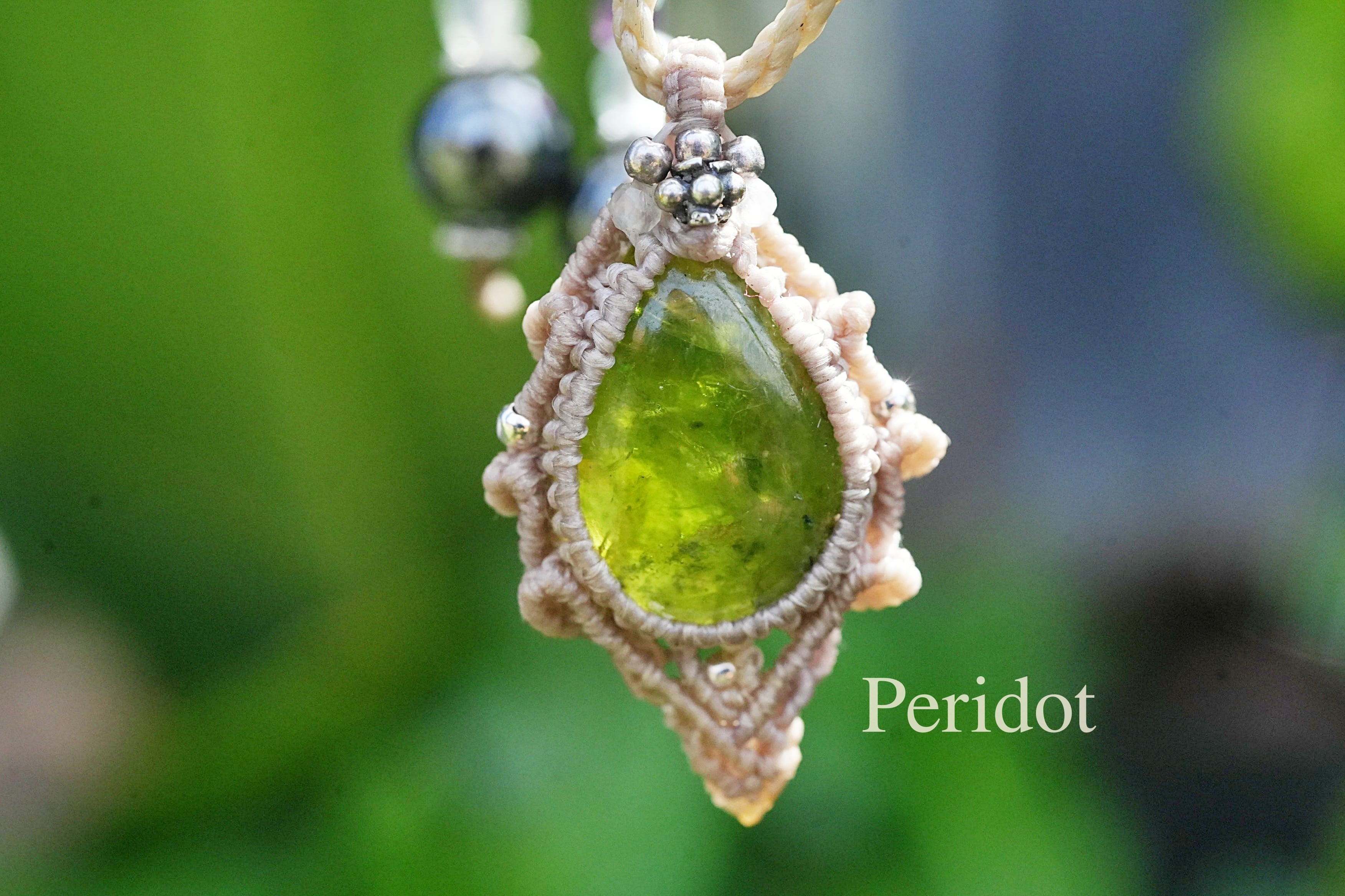 Peridot パキスタン産 21ct マクラメネックレス 2705 | Funky garuda