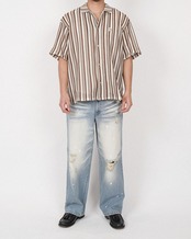 【#Re:room】STRIPE MESH SHIRTS［RES120］