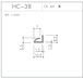 気密材 HC-38（CR 60° 黒）L=3000mm 1本 ホクシヨー １〜25本までご希望の本数でお買い求め出来ます