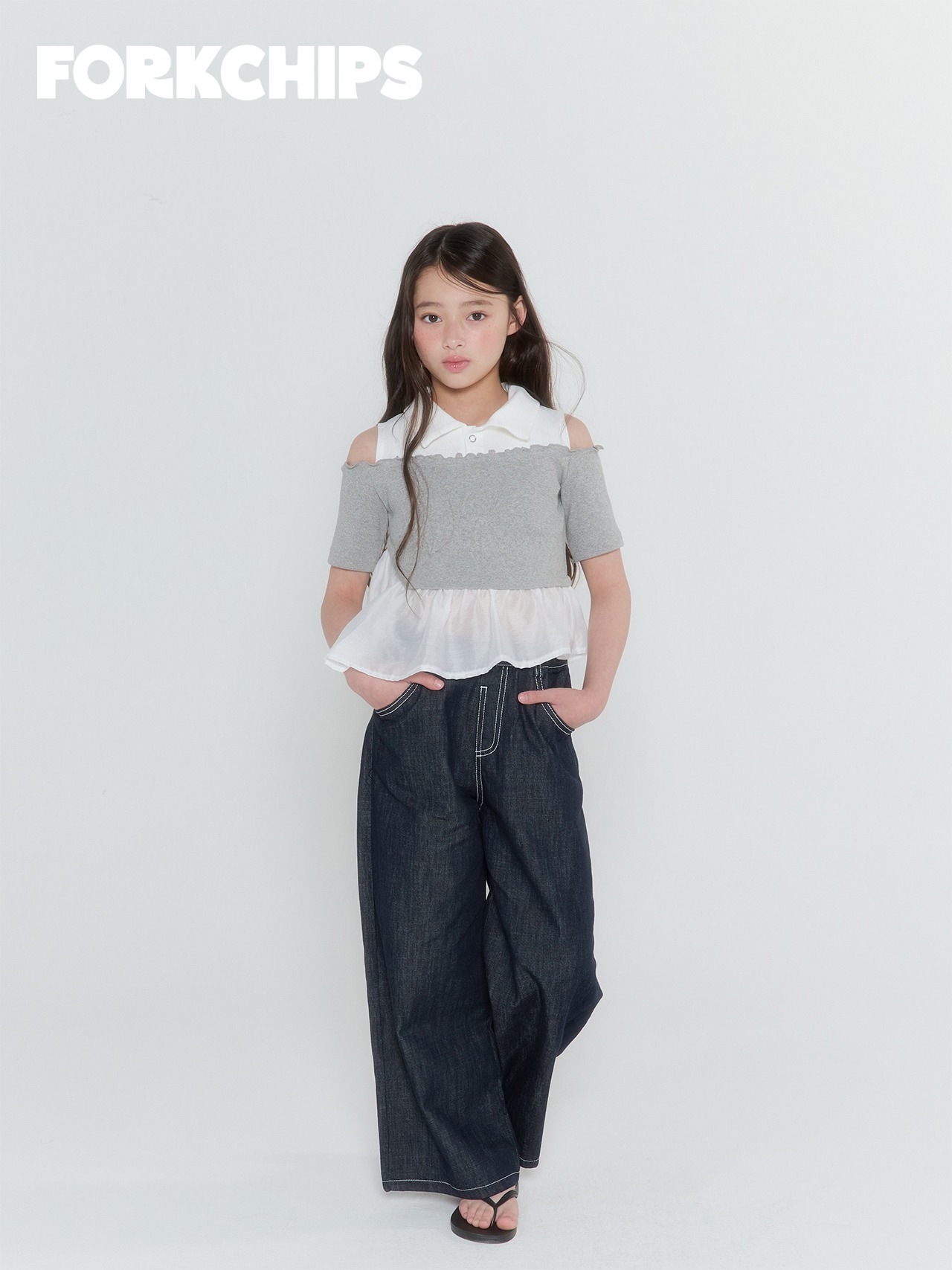 [FORKCHIPS] Paper Shoulder T-shirt / [포크칩스] 페이퍼숄더티셔츠