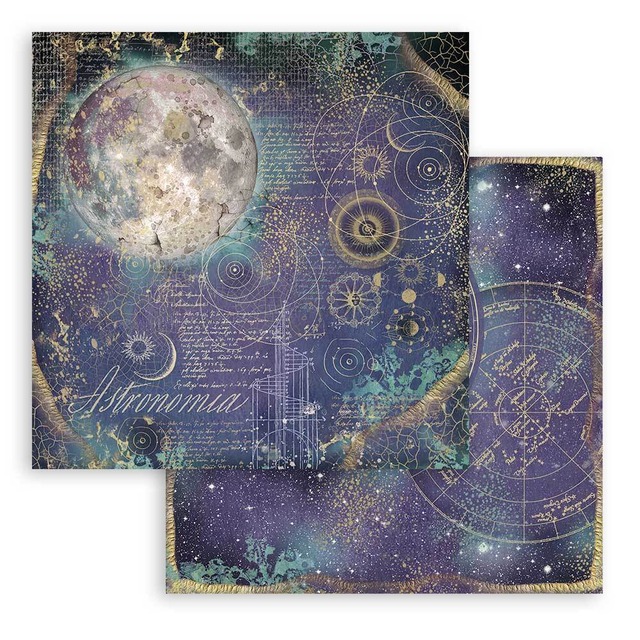 Stamperia Scrapbooking Small Pad 8インチ Double Faced - Cosmos Infinity　両面デザインペーパーパッド10枚入り　SBBS67【Stamperia（スタンぺリア）】[ST-142p]