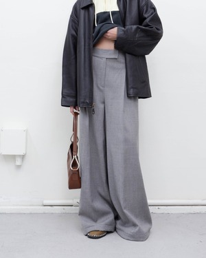 2000s Charles Nolan - tucked wide leg wool trouser