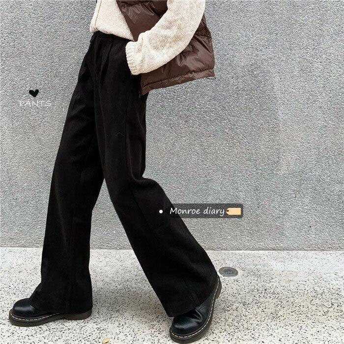 パンツ オータムウィンターカジュアルルーズ薄手ハイウェスト 秋物 冬物 モンロー29405987054