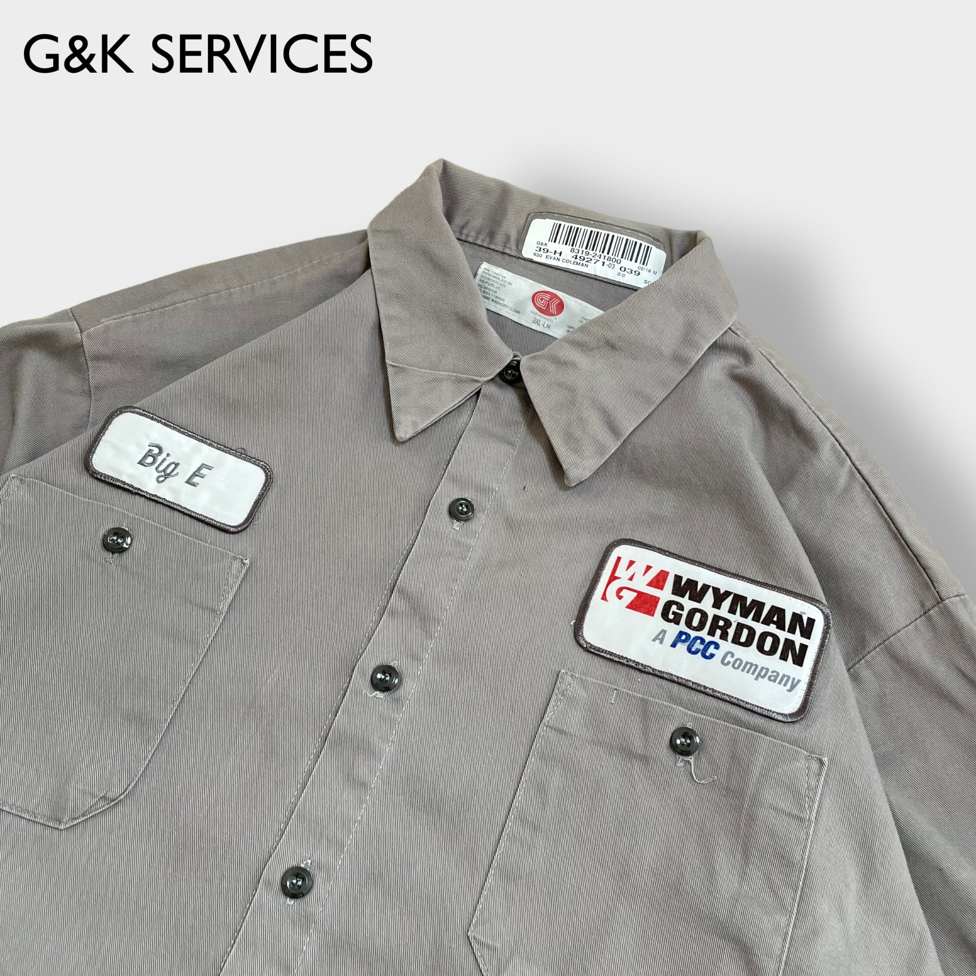 G&K SERVICES ワークシャツ 長袖シャツ WYMAN GORDON ワイマンゴードン ...