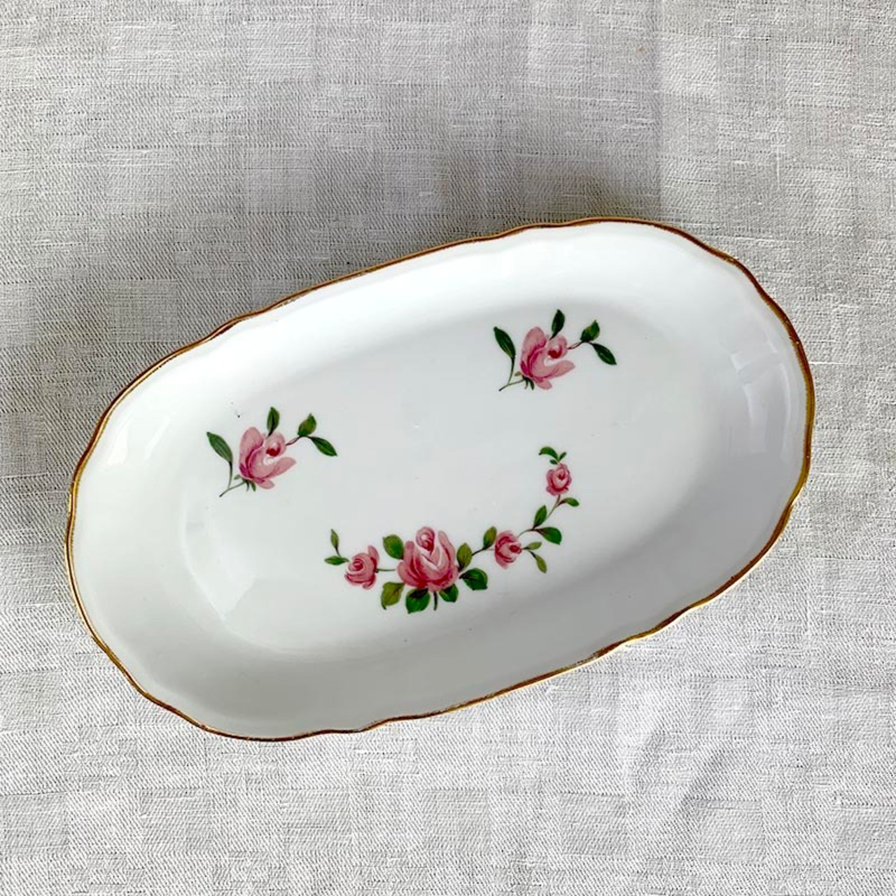 オーバルプレート　薔薇　CNP 　フランス　テーブルウェア　ラヴィエ 12TWch44-2
