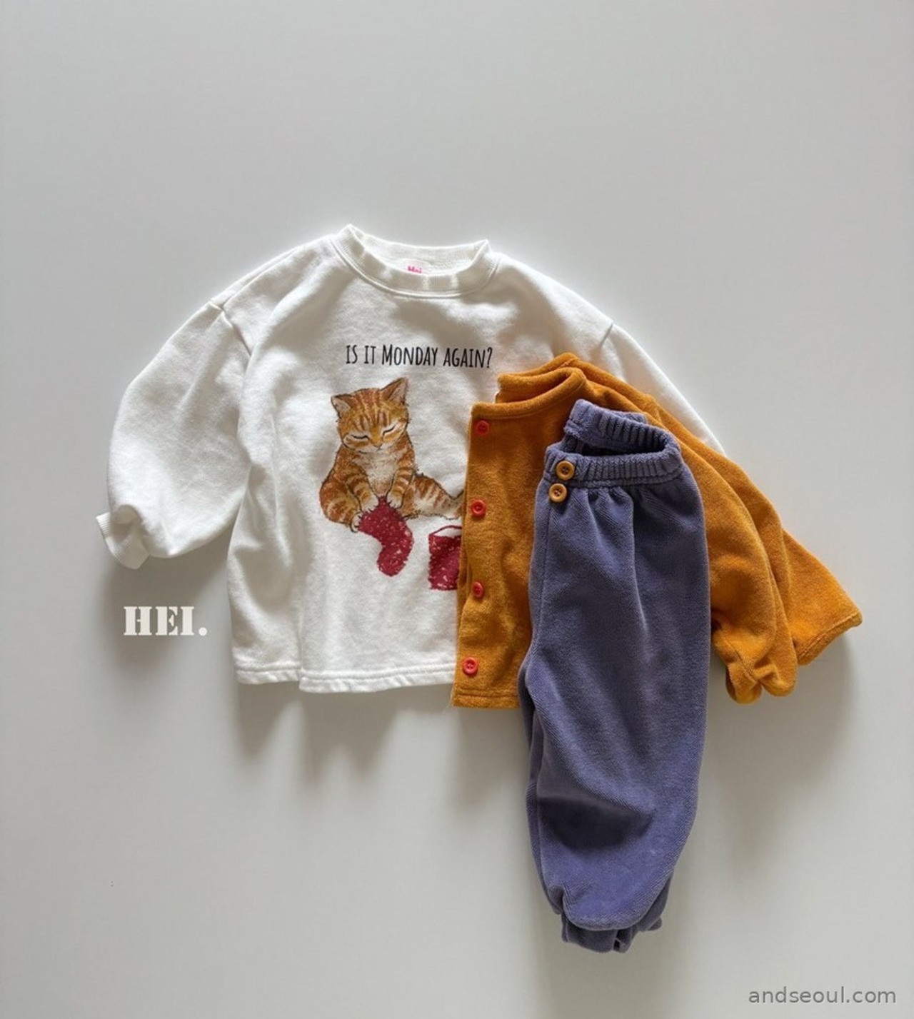 【取寄/韓国直送】Hei にゃんこロングTシャツ |秋服|韓国子供服|26/AT