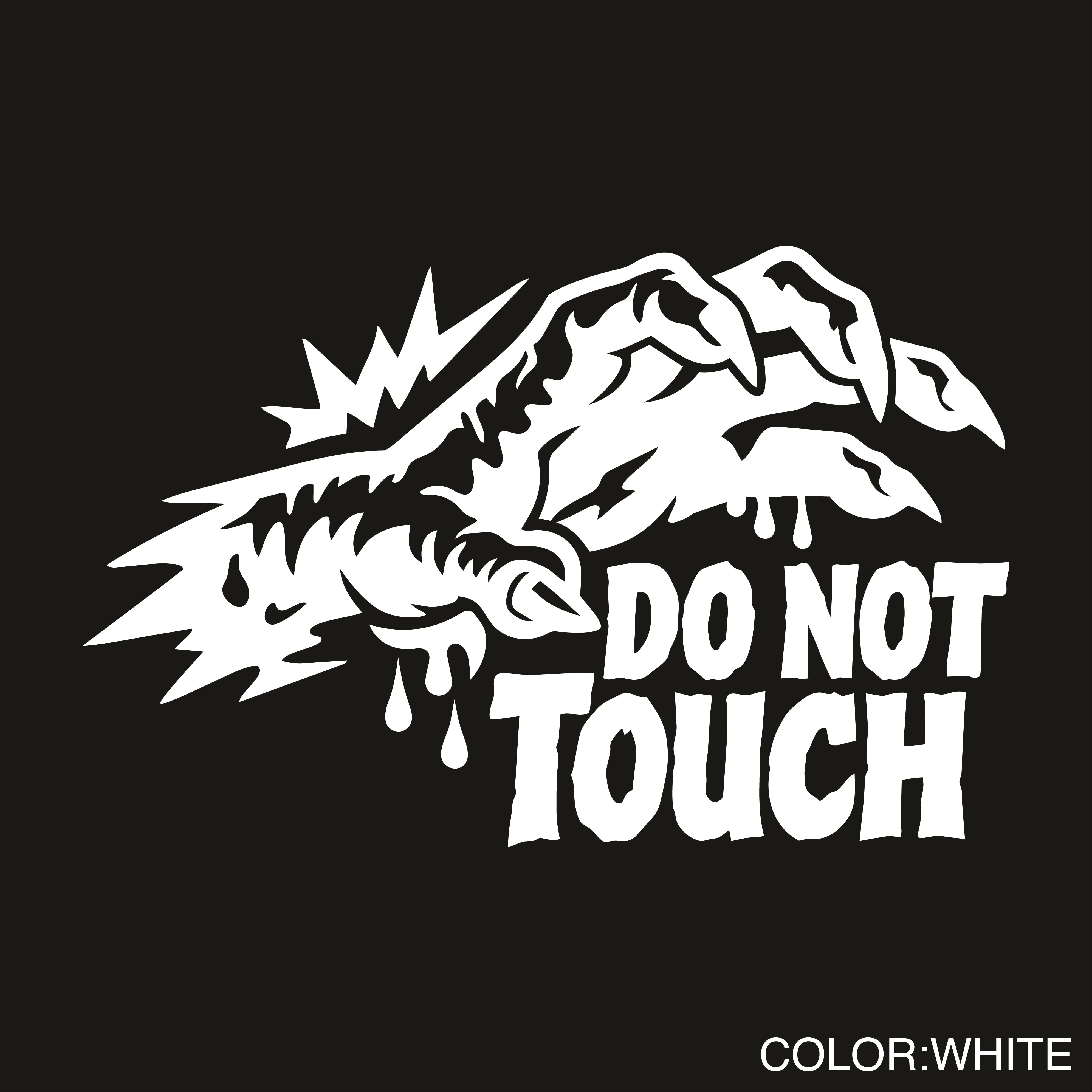 工具箱 ステッカー キャンプ用 防水 DO NOT TOUCH 手 転写デカール（白