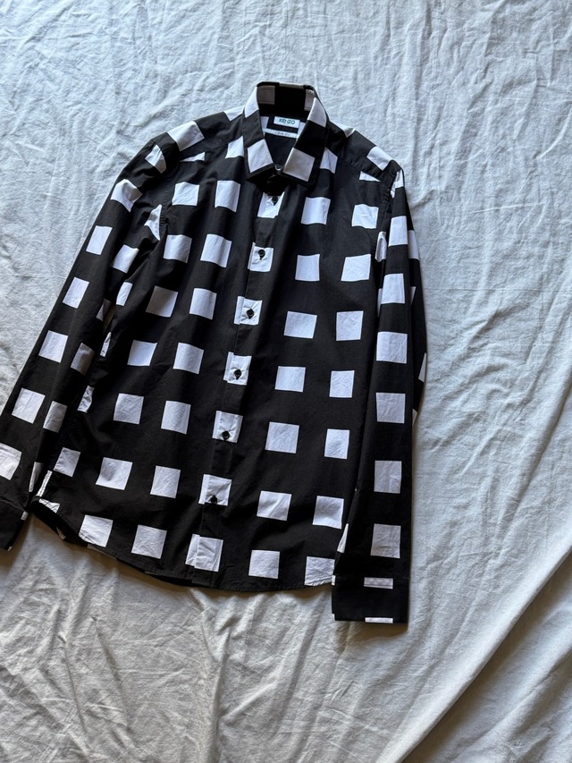 "KENZO" 2000s Block Plaid Pattern Shirt