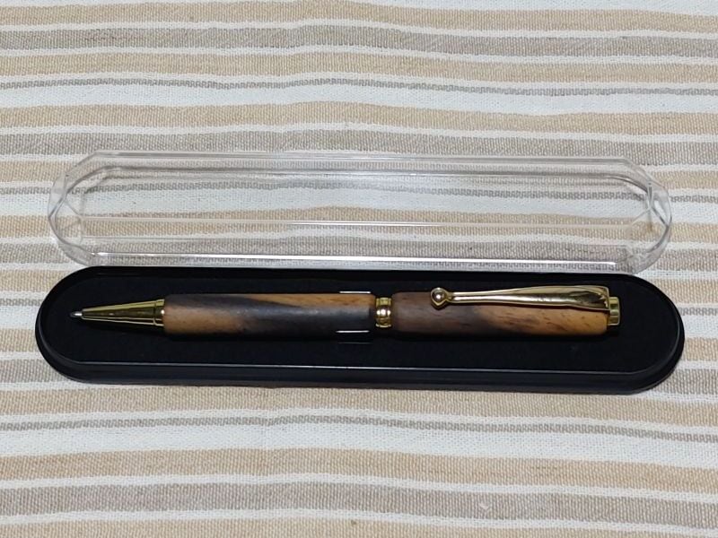 黒柿手作りボールペン〈スリム〉（限定品）　《送料無料》