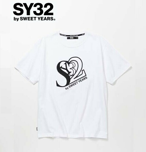 SY32 by SWEET YEARS エスワイサーティトゥ Tシャツ 半袖 クルーネック メンズ SYMBOLIC MARK TEE 14355 WHITE