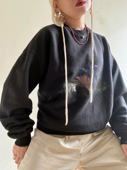 ⑧Vintage Sweat Shirt Handprinted By Megan