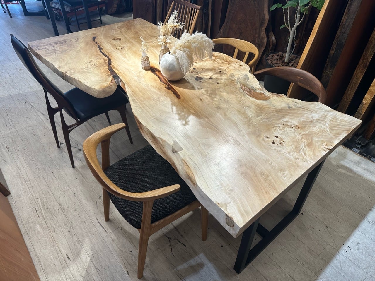 ポプラ_2200×1050-890-940×50_浅草本店_テーブル天板/一枚板 242348