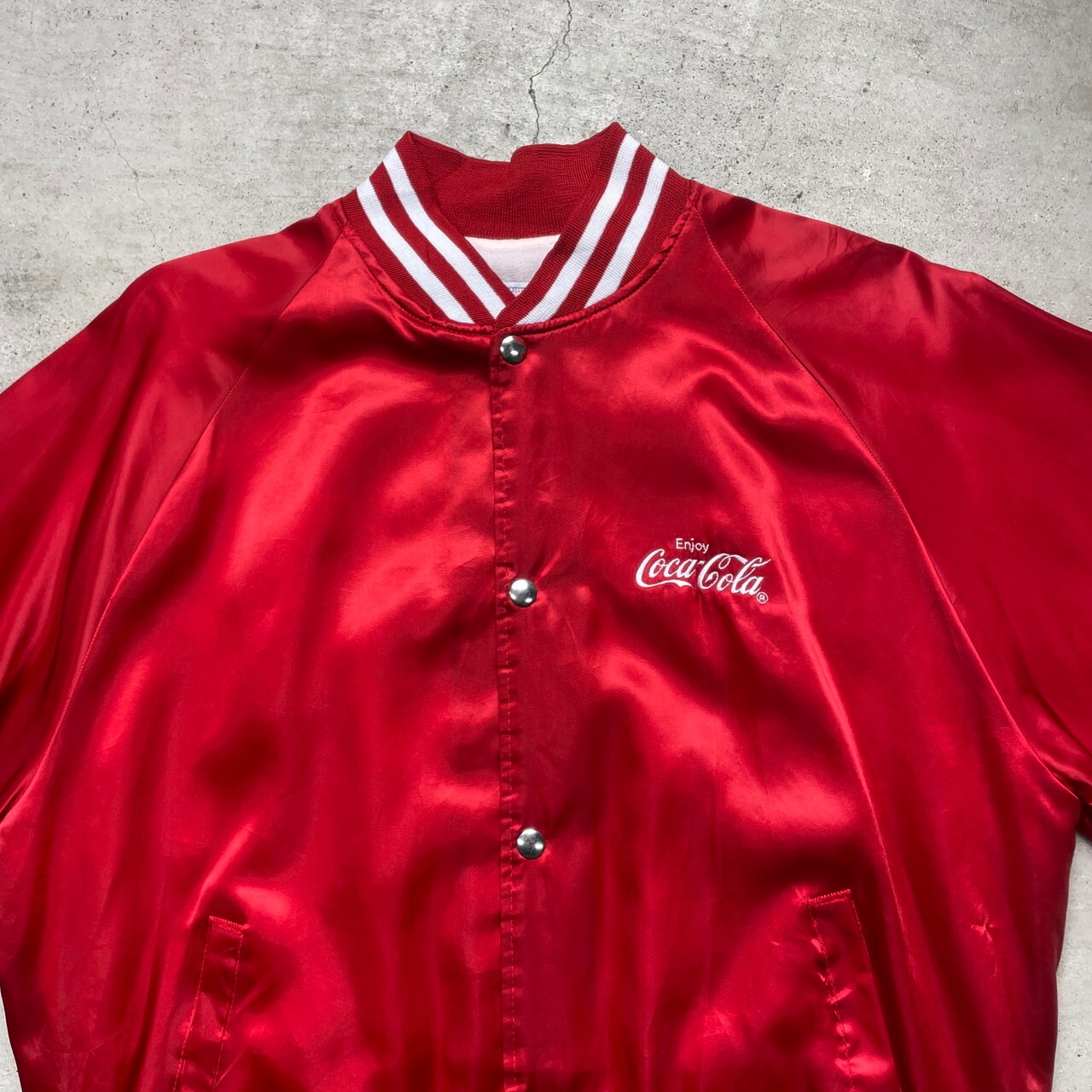 80年代~90年代 Coca-Cola コカ・コーラ ナイロン サテンスタジャン 