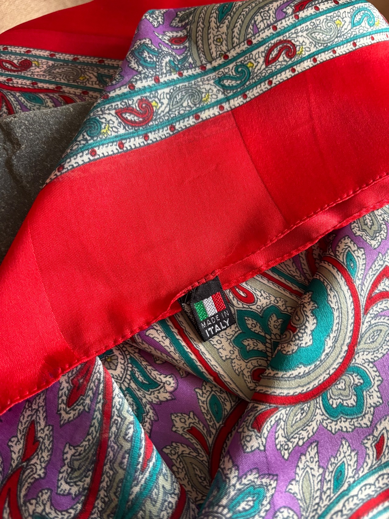 MADE IN ITALY paisley pattern scarf-5167-8