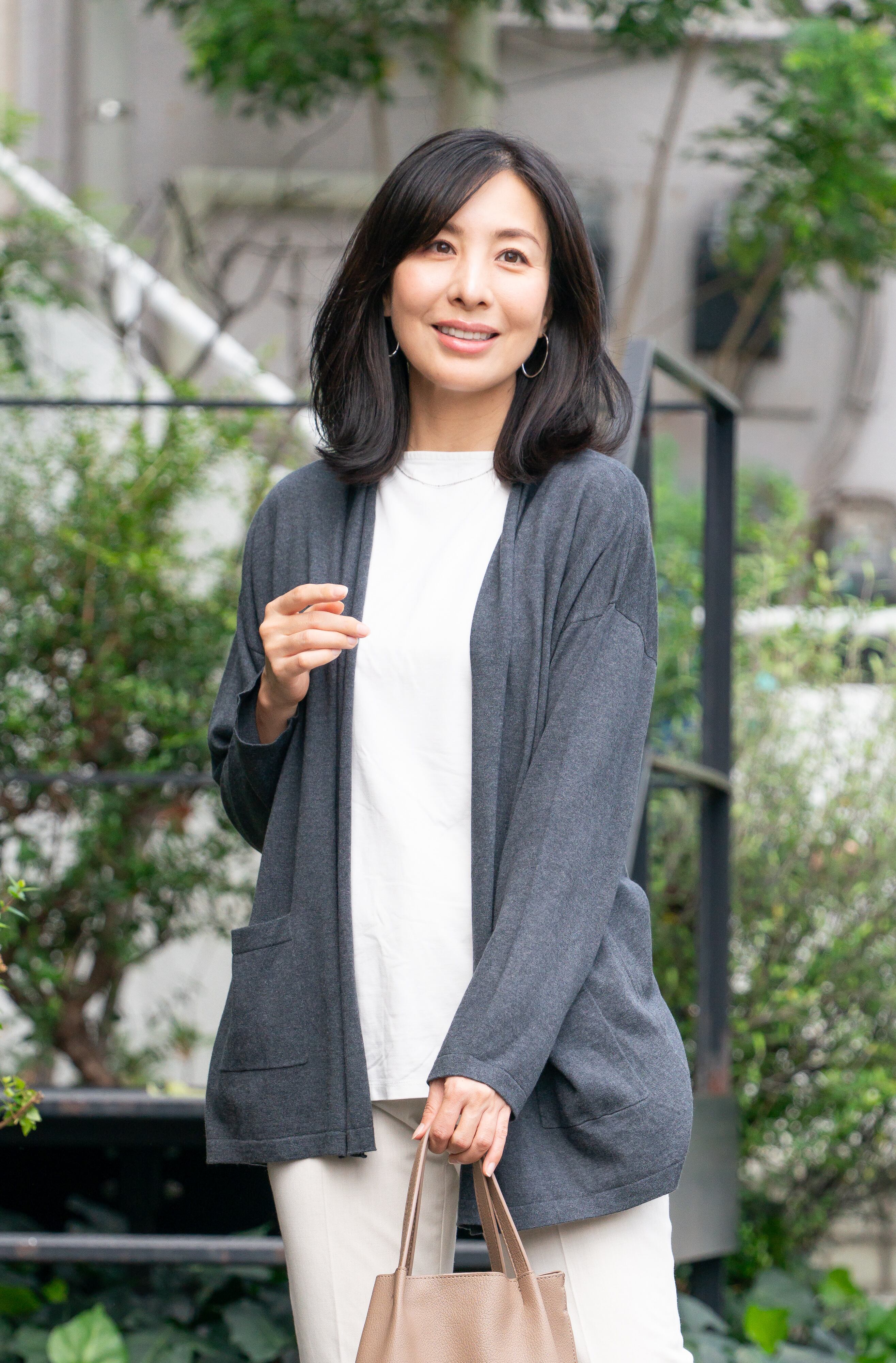 シルクカシミヤの着流しカーディガン Haori - ハオリ/チャコールグレー シルク85%/カシミヤ15%