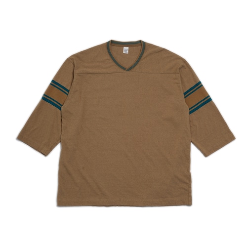 FILL THE BILL V NECK FOOTBALL SHIRT (BEIGE)