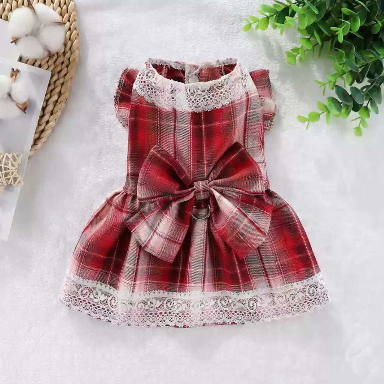 クラシカルチェックリボンワンピース ♡0016