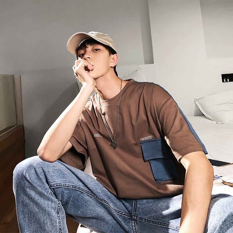 全2色 Tシャツ カットソー カジュアル シンプル 無地 おしゃれ