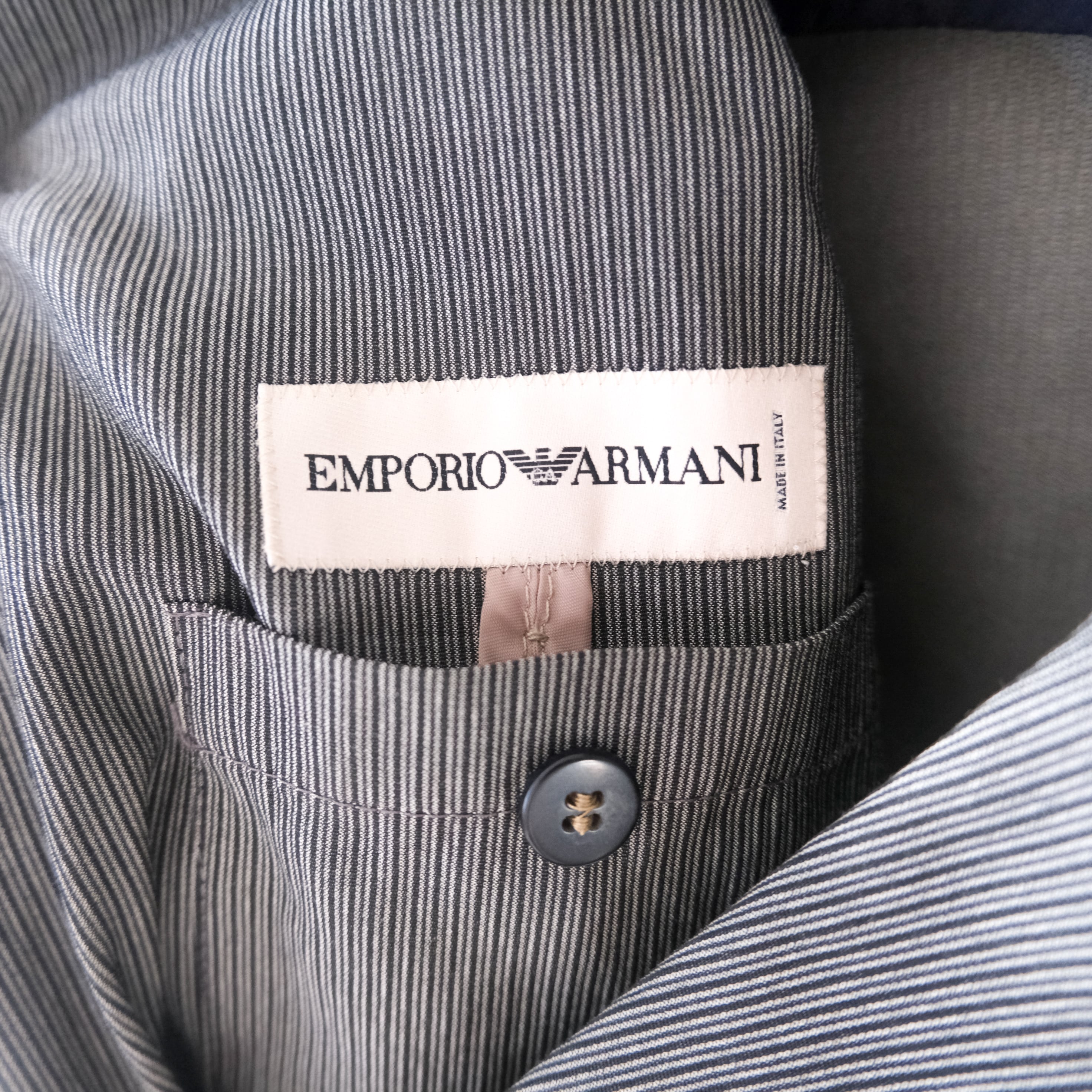 90s〜 “Emporio Armani” switching cotton × rayon tailored jacket