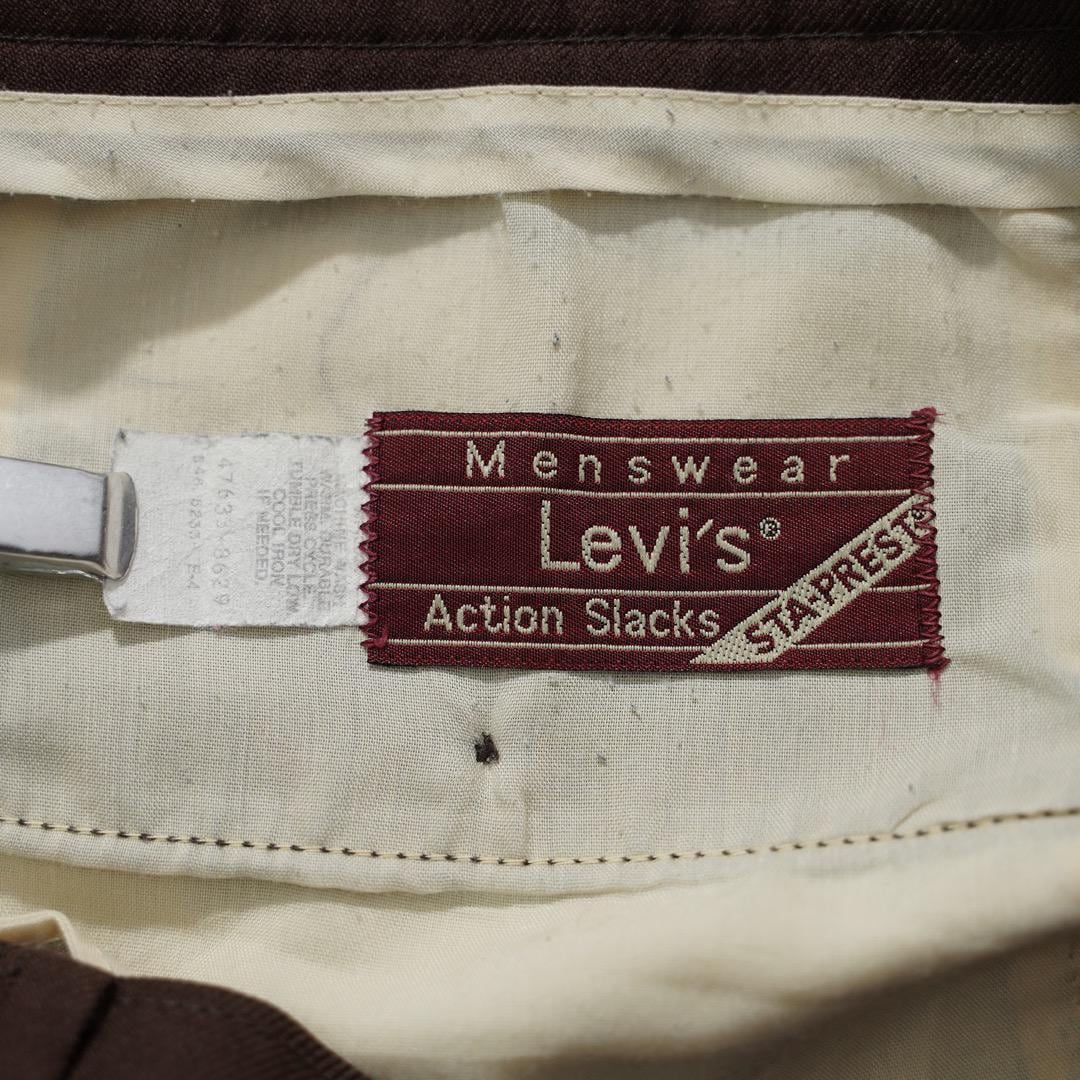 リーバイス W36 アクションスラックス タロン USA 70s 茶 15878 | fuufu