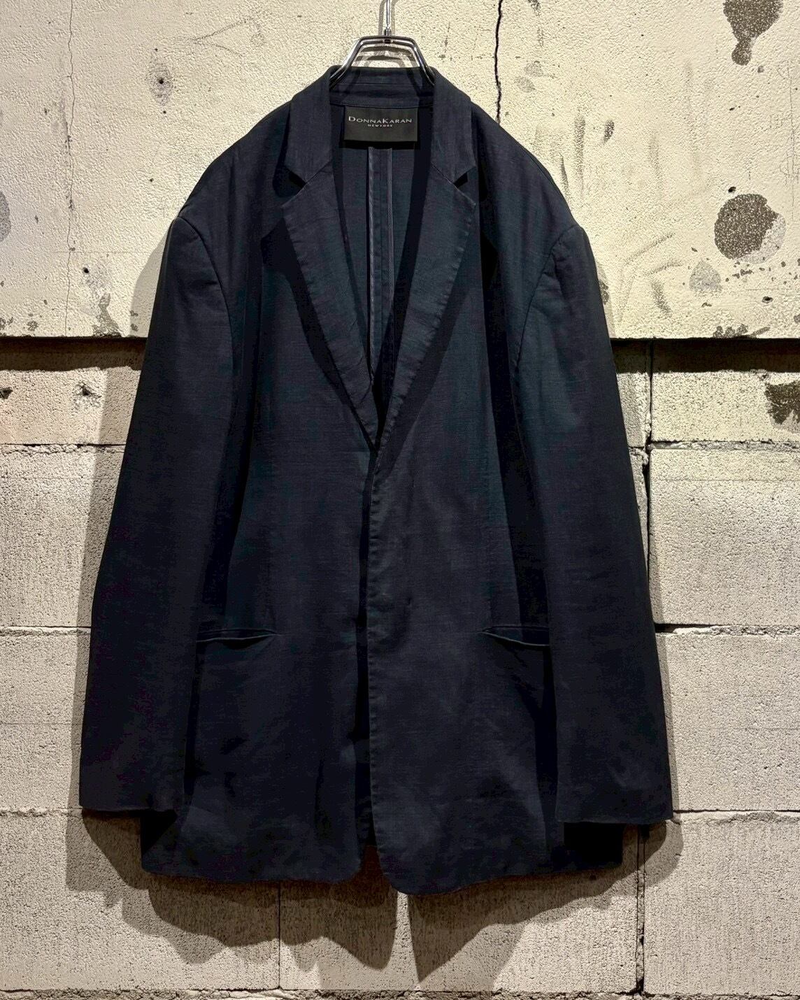 Caka otto】“DONNA KARAN” Minimal Design Linen Tailored Jacket