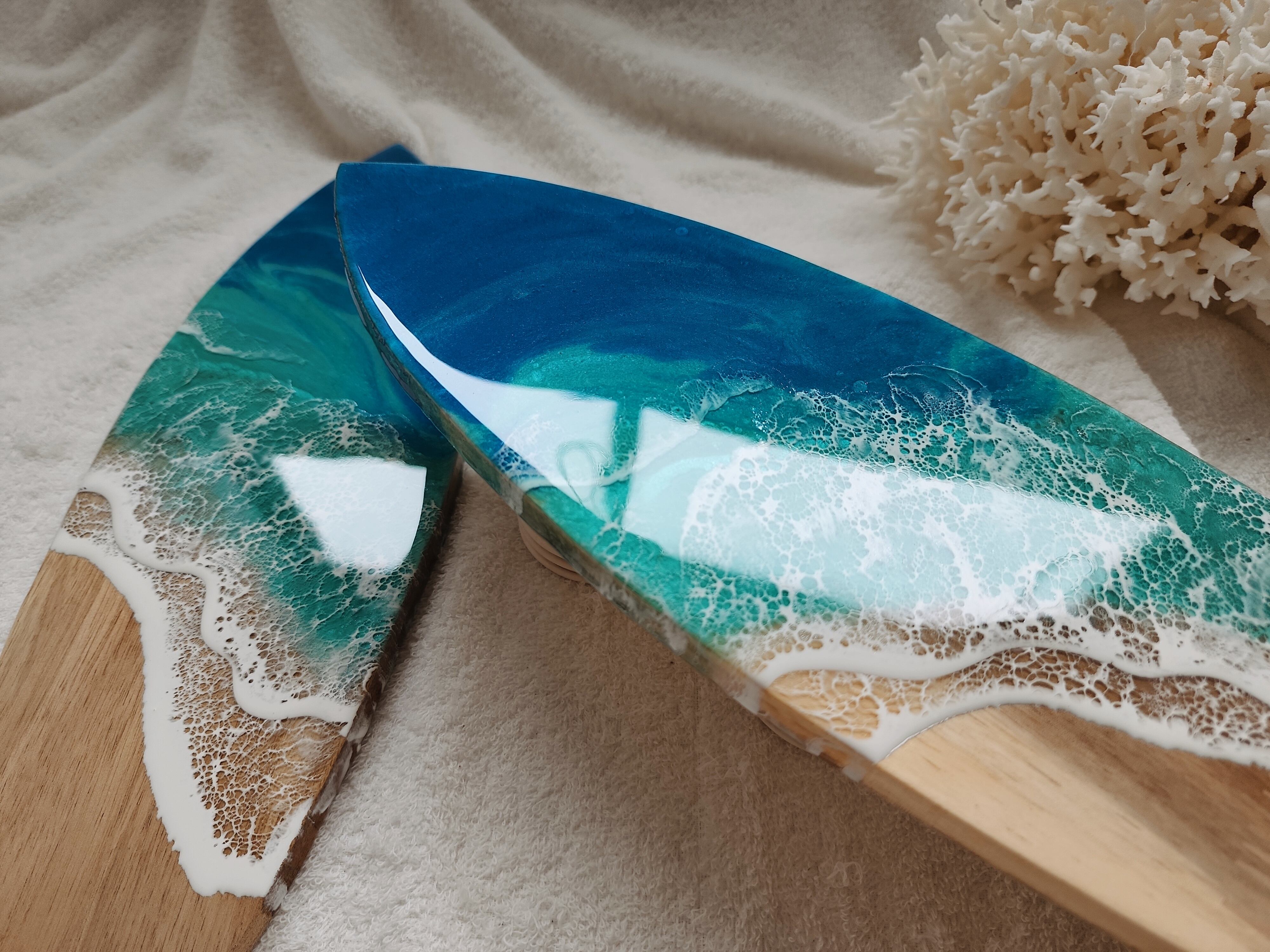 168.オーシャンレジンアート サーフボード型パネル39㎝ | Leaf Edgez