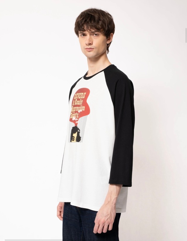 Nudie jeans ヌーディージーンズ 2022 SPRING COLLECTION Joey Reverie And Reality Chalk White ベースボールtee