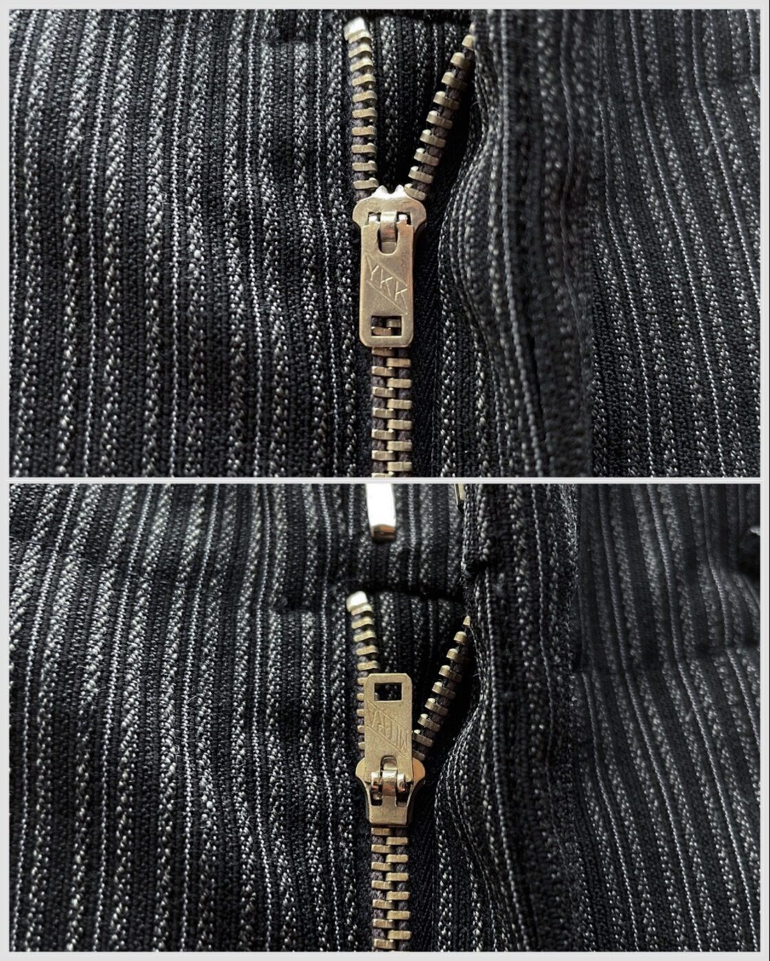 60s ヴィンテージ ブラック ストライプ ウールパンツ W32 ドレスパンツ 