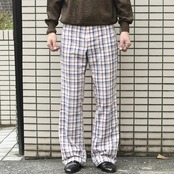 70's check flare pants