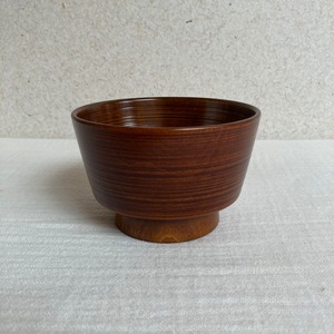 拭き漆 筋紋様 角椀