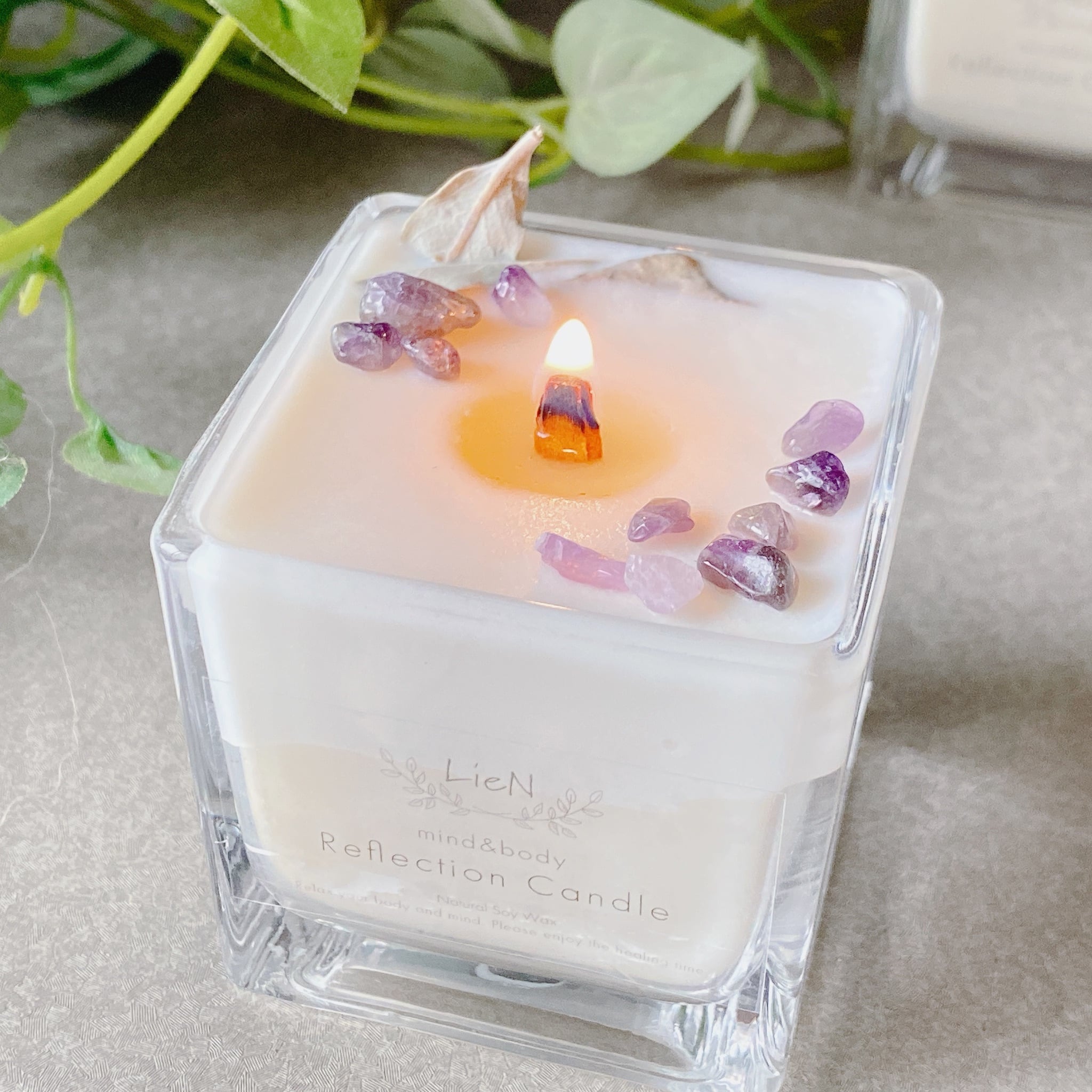 Ao（アオ）】アメジスト＆ホワイトセージ 木芯 ウッドウィック