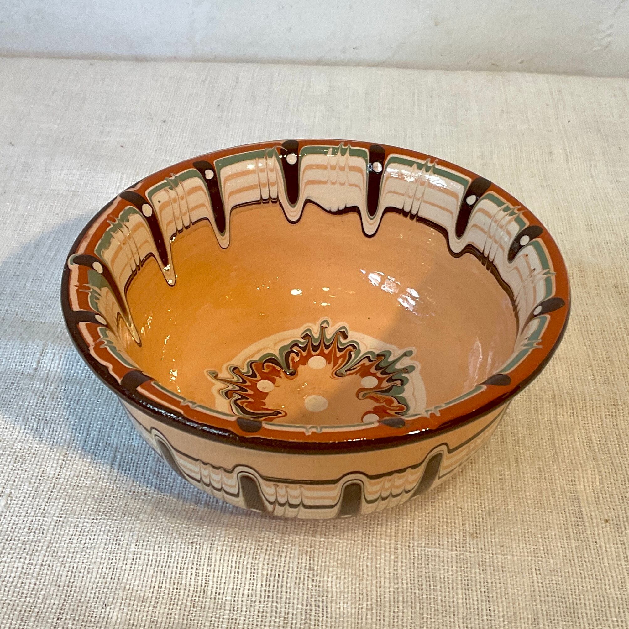 ブルガリア陶器】トロヤン陶器のボウル中（青・緑・黄） | 照明