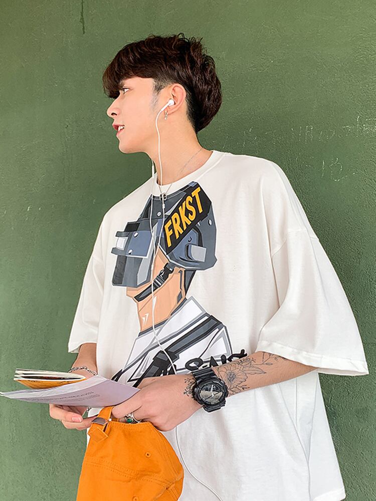 全2色 Tシャツ カットソー プリント カジュアル おしゃれ