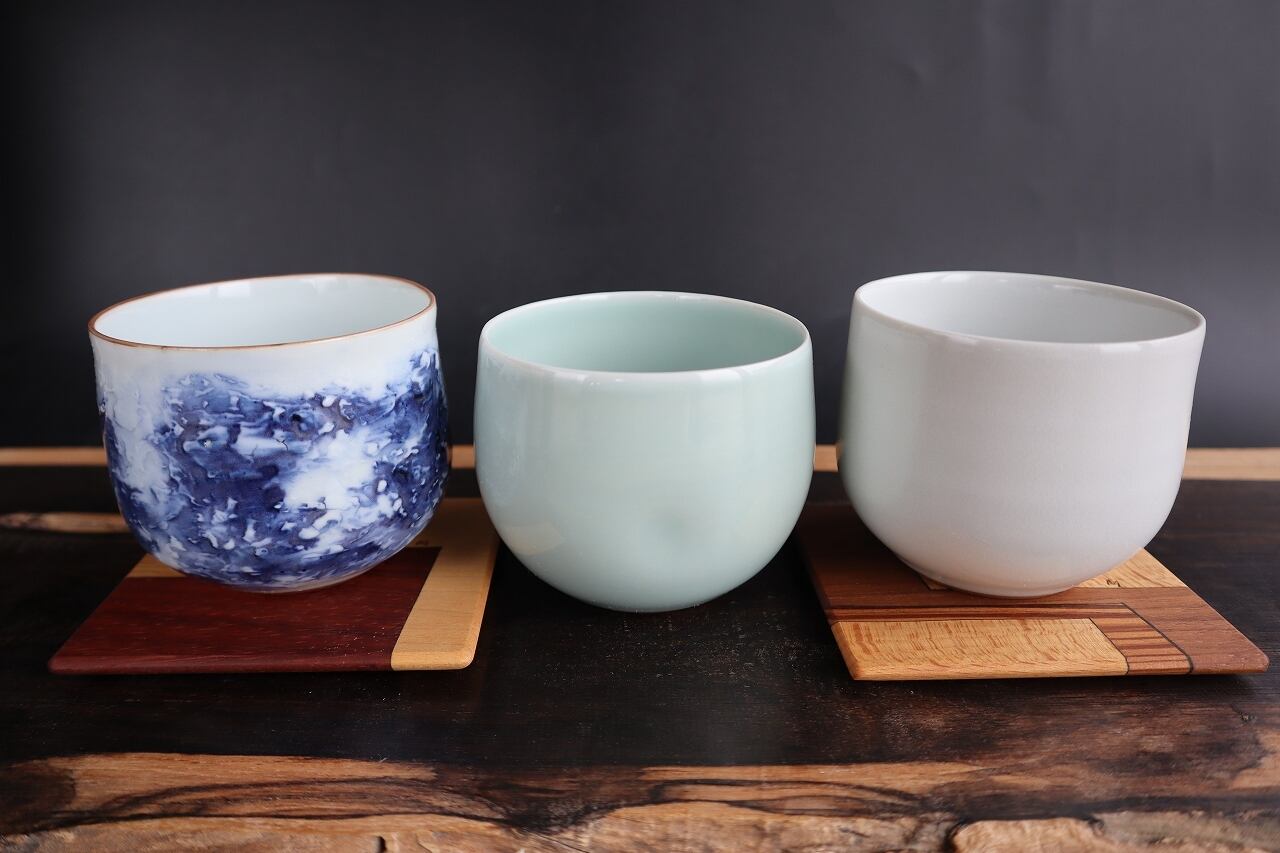 煎茶道具　京焼　土山恭仙作　色絵十草　小蓋碗　五客　時代箱付　V　R9629 煎茶道具 京焼 土山恭仙作 色絵十草 小蓋碗 五客 時代箱付 V R9629