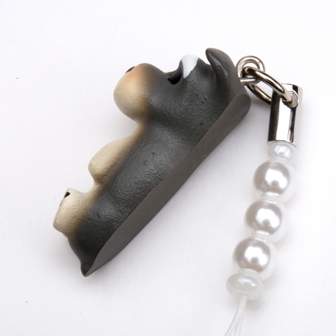 Dog 92 Schnauzer シュナウザー ソルトペッパー ビーズ ストラップ DN-2401