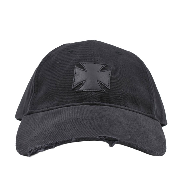 【VETEMENTS】LEATHER BIKER CROSS CAP